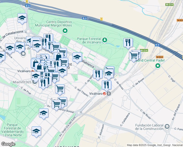 map of restaurants, bars, coffee shops, grocery stores, and more near 10 Calle Minerva in Madrid