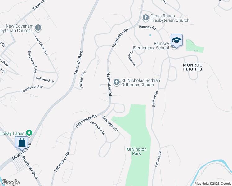 map of restaurants, bars, coffee shops, grocery stores, and more near 105 Windsor Court in Monroeville