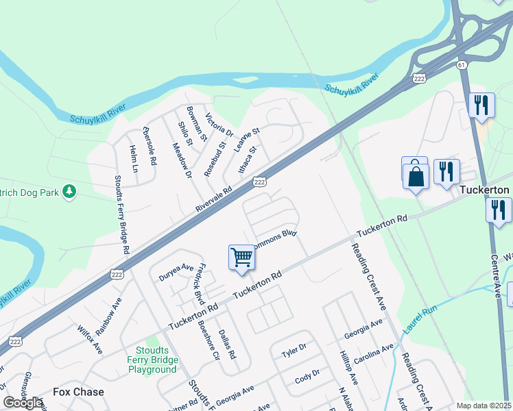 map of restaurants, bars, coffee shops, grocery stores, and more near 1081 Sage Avenue in Reading