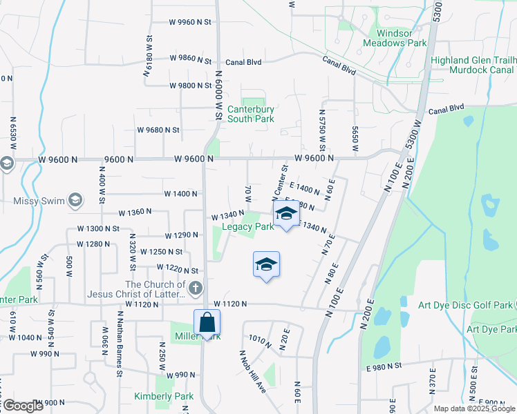 map of restaurants, bars, coffee shops, grocery stores, and more near 35 West 1350 North in American Fork