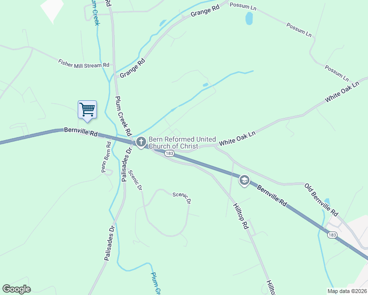 map of restaurants, bars, coffee shops, grocery stores, and more near 1504 Old Bernville Road in Leesport