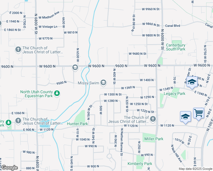 map of restaurants, bars, coffee shops, grocery stores, and more near 444 West 1360 North in American Fork