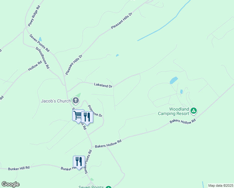 map of restaurants, bars, coffee shops, grocery stores, and more near 5357 Acorn Drive in Hesston
