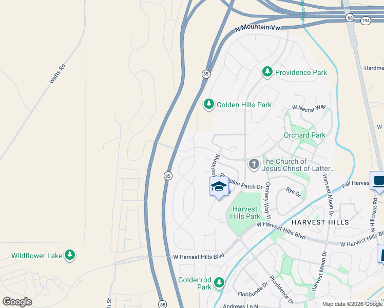 map of restaurants, bars, coffee shops, grocery stores, and more near 2299 North Wild Hyacinth Drive in Saratoga Springs