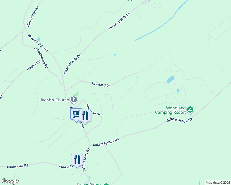 map of restaurants, bars, coffee shops, grocery stores, and more near 5357 Acorn Drive in Hesston