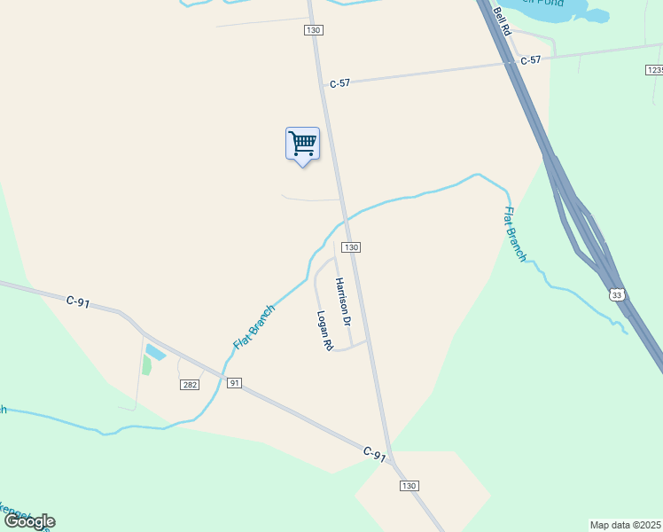 map of restaurants, bars, coffee shops, grocery stores, and more near 3880 Logan Road in Bellefontaine