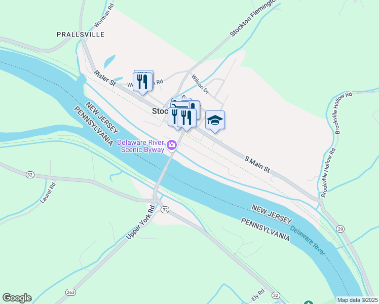 map of restaurants, bars, coffee shops, grocery stores, and more near 6B Mill Street in Stockton