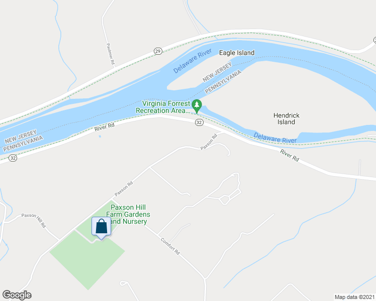 map of restaurants, bars, coffee shops, grocery stores, and more near 6872 Paxson Rd in New Hope