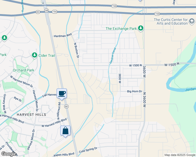 map of restaurants, bars, coffee shops, grocery stores, and more near 9320 North 10400 West in Lehi