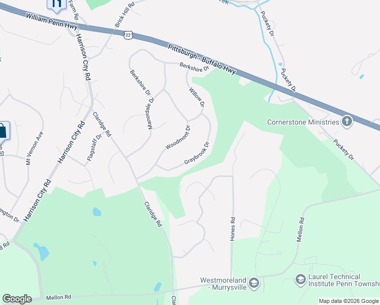 map of restaurants, bars, coffee shops, grocery stores, and more near 5920 Graybrook Drive in Export