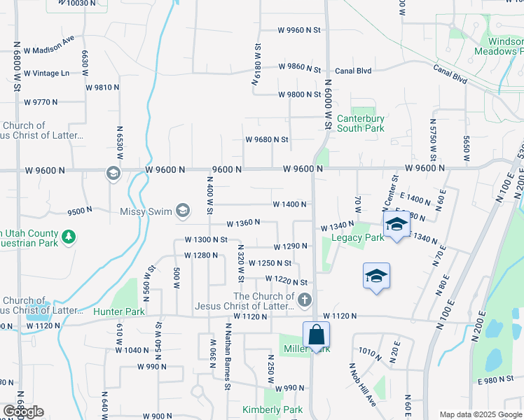 map of restaurants, bars, coffee shops, grocery stores, and more near 258 West 1360 North in American Fork