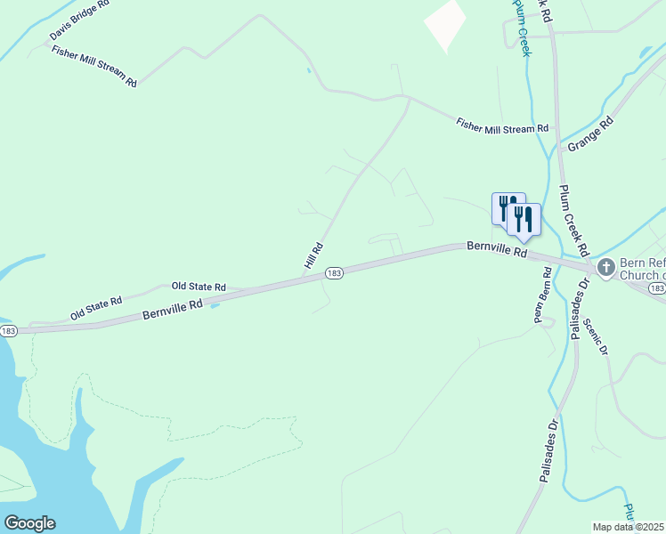 map of restaurants, bars, coffee shops, grocery stores, and more near 5133 Bernville Road in Bernville