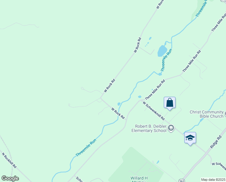 map of restaurants, bars, coffee shops, grocery stores, and more near 1613 West Rock Road in Perkasie