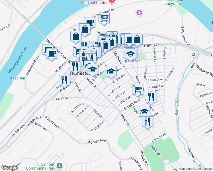map of restaurants, bars, coffee shops, grocery stores, and more near 126 East 12th Avenue in Homestead