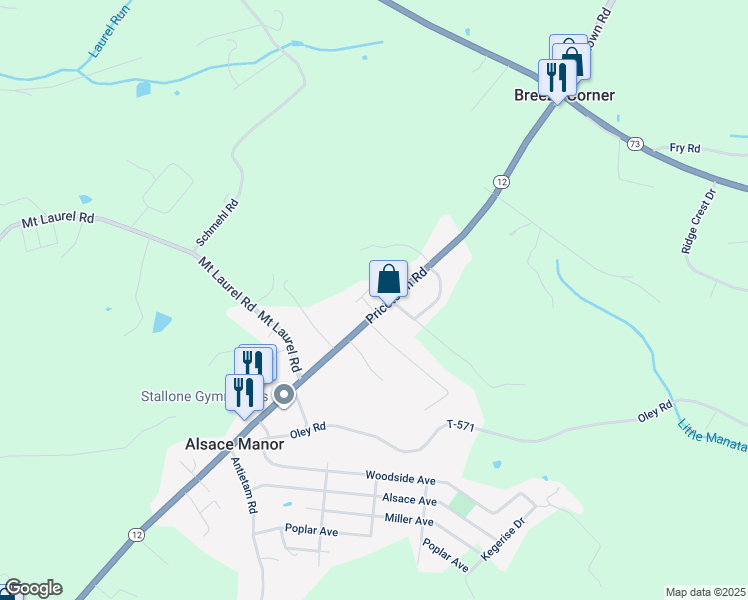 map of restaurants, bars, coffee shops, grocery stores, and more near 3224 Pricetown Road in Fleetwood