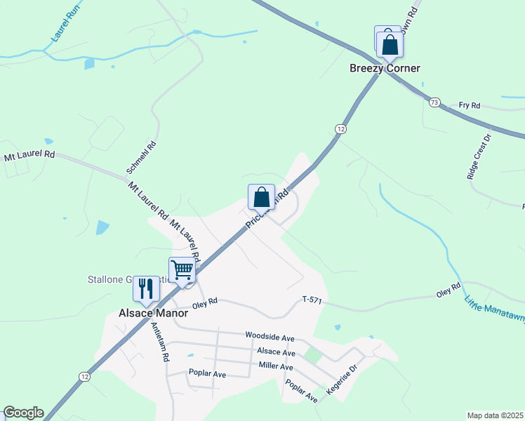 map of restaurants, bars, coffee shops, grocery stores, and more near 3224 Pricetown Road in Fleetwood
