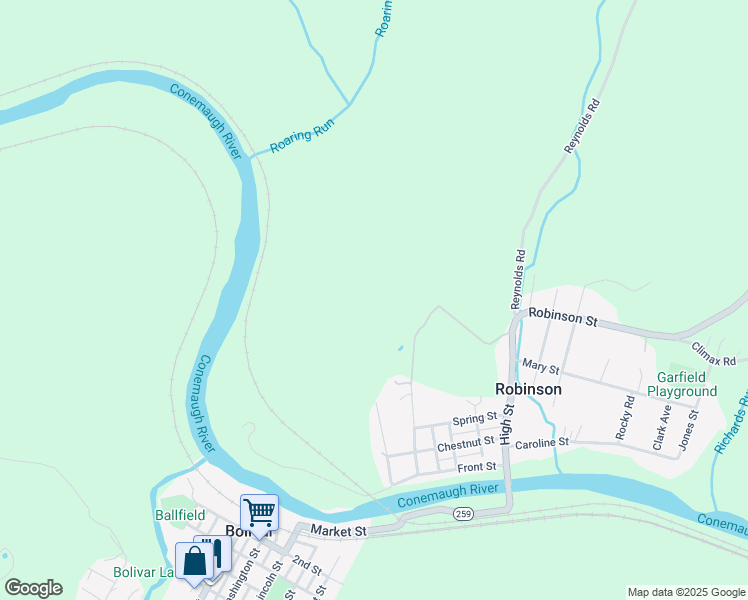map of restaurants, bars, coffee shops, grocery stores, and more near in Robinson