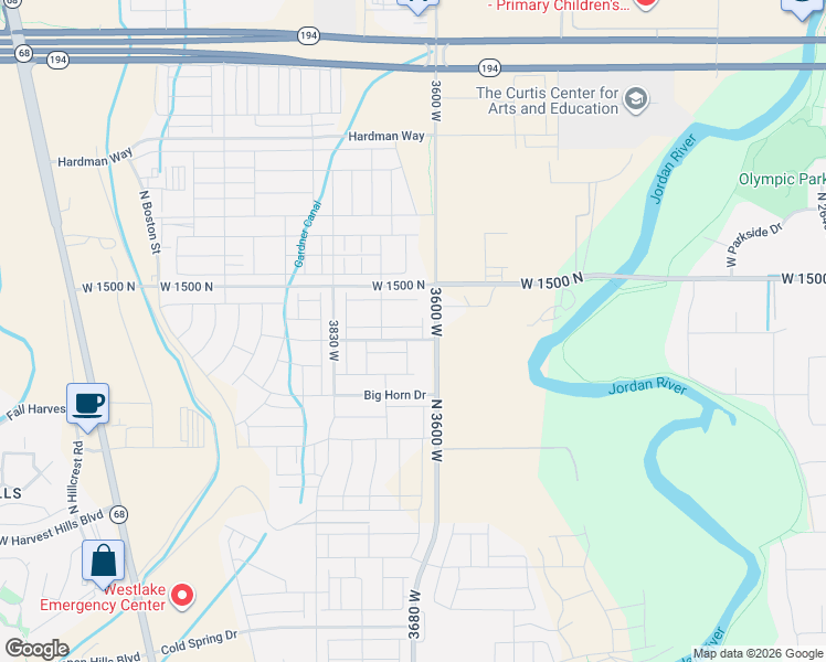 map of restaurants, bars, coffee shops, grocery stores, and more near 9300 North 10400 West in Lehi