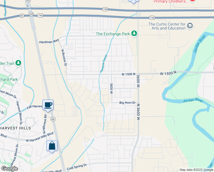 map of restaurants, bars, coffee shops, grocery stores, and more near 9300 North 10400 West in Lehi