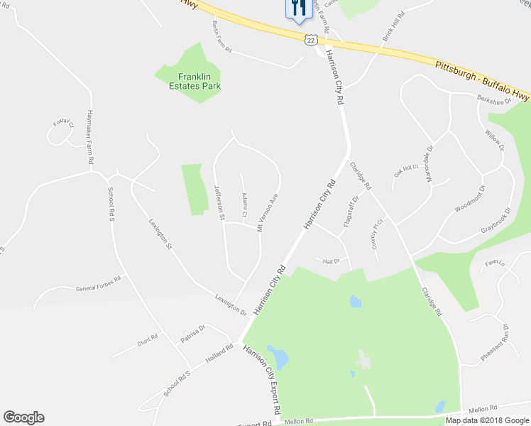 map of restaurants, bars, coffee shops, grocery stores, and more near 2355 Mount Vernon Avenue in Export