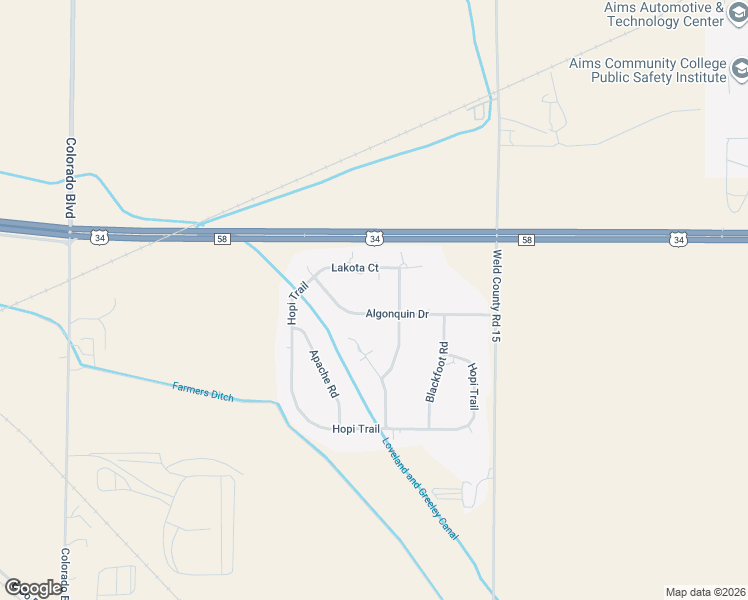 map of restaurants, bars, coffee shops, grocery stores, and more near 27847 Arikaree Road in Loveland