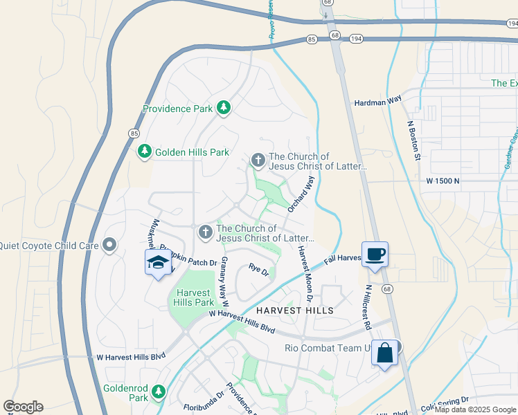 map of restaurants, bars, coffee shops, grocery stores, and more near 2342 North Cherry Circle in Saratoga Springs