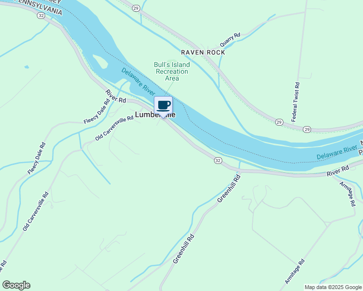 map of restaurants, bars, coffee shops, grocery stores, and more near 3697 River Road in Lumberville