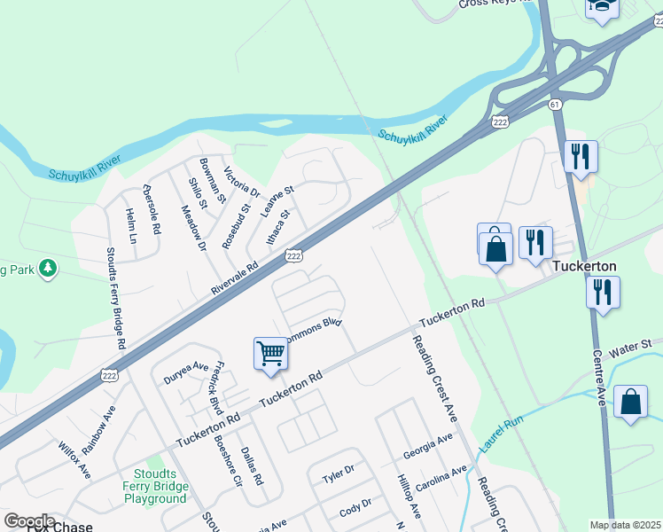 map of restaurants, bars, coffee shops, grocery stores, and more near 1047 Sage Avenue in Reading