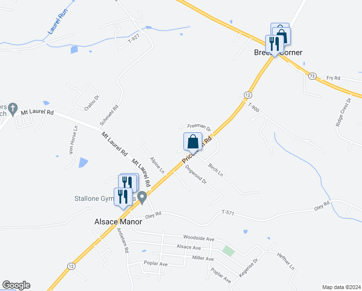 map of restaurants, bars, coffee shops, grocery stores, and more near 24 Tulip Lane in Fleetwood