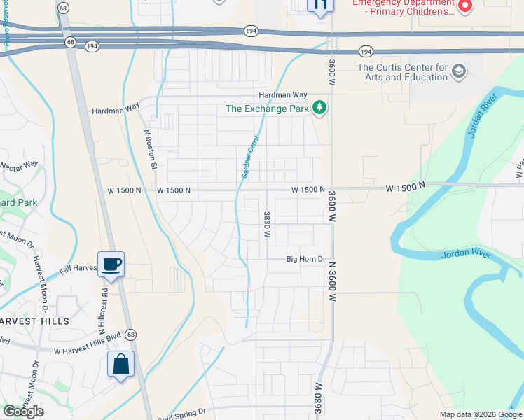 map of restaurants, bars, coffee shops, grocery stores, and more near 1476 North 3830 West in Lehi