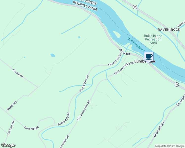 map of restaurants, bars, coffee shops, grocery stores, and more near 6570 Fleecy Dale Road in Lumberville