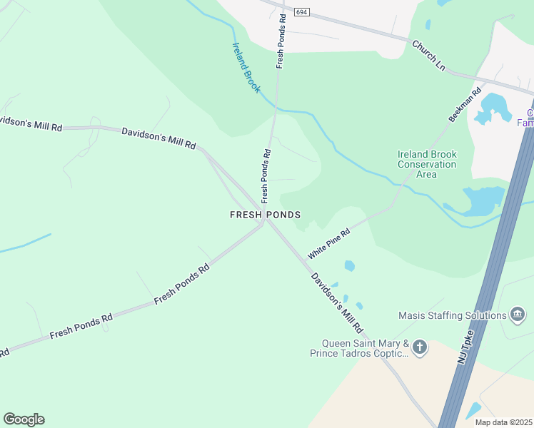 map of restaurants, bars, coffee shops, grocery stores, and more near 172 Fresh Ponds Road in Monroe Township