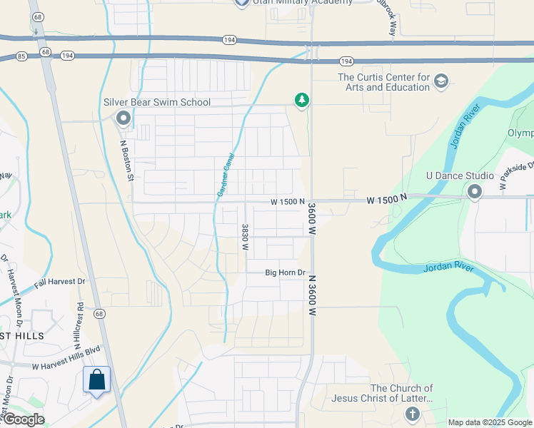 map of restaurants, bars, coffee shops, grocery stores, and more near 3727 West 1530 North in Lehi
