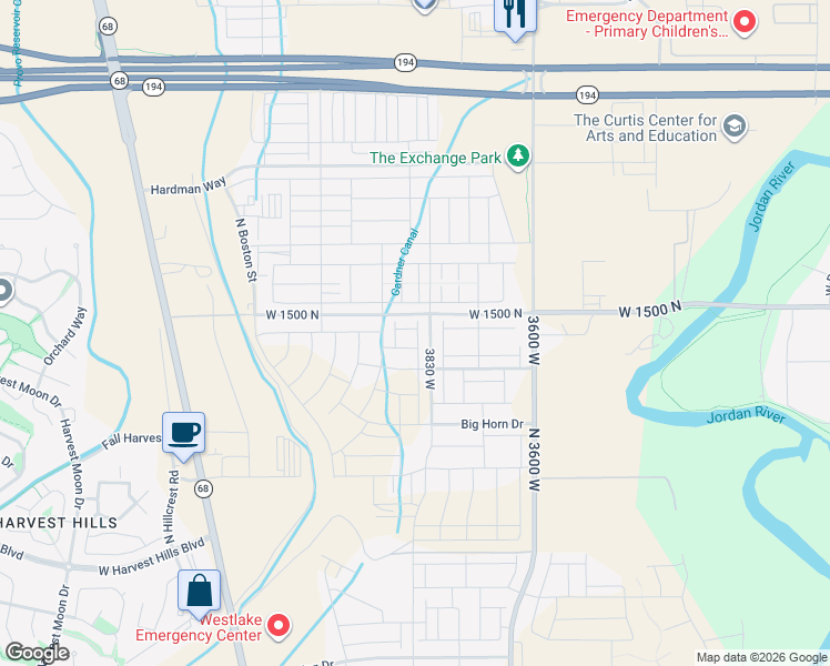 map of restaurants, bars, coffee shops, grocery stores, and more near 9320 North 10400 West in Lehi