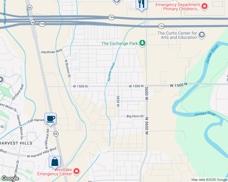 map of restaurants, bars, coffee shops, grocery stores, and more near 9320 North 10400 West in Lehi