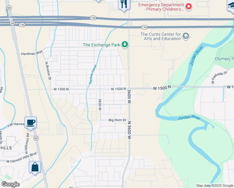 map of restaurants, bars, coffee shops, grocery stores, and more near 3727 West 1530 North in Lehi