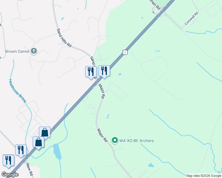 map of restaurants, bars, coffee shops, grocery stores, and more near 5 Ruddick Road in South Brunswick Township
