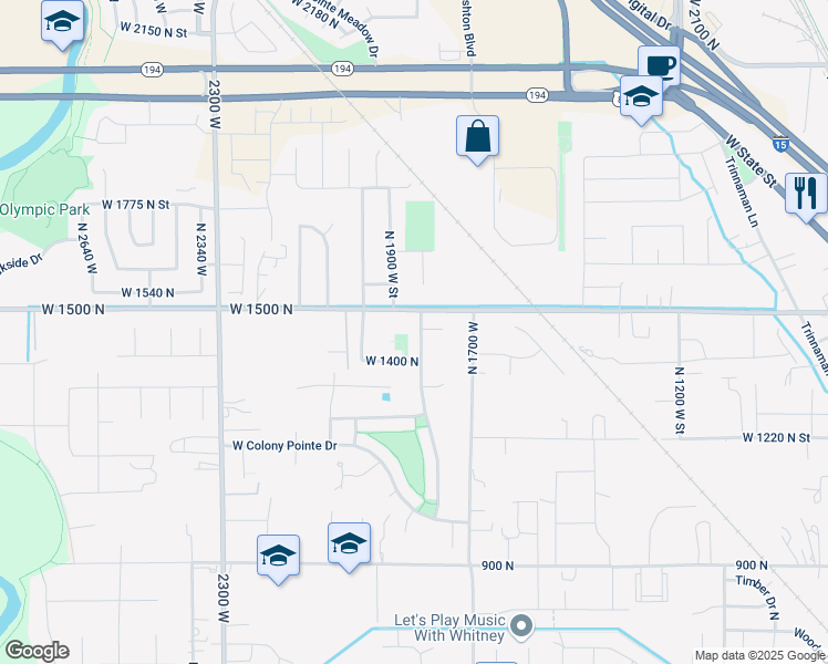 map of restaurants, bars, coffee shops, grocery stores, and more near 1459 N 1800 W in Lehi
