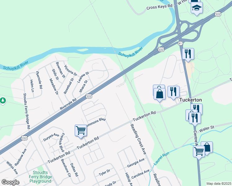 map of restaurants, bars, coffee shops, grocery stores, and more near 777 Reading Crest Avenue in Reading