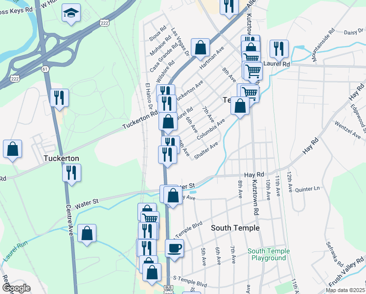 map of restaurants, bars, coffee shops, grocery stores, and more near 4836 5th Avenue in Temple