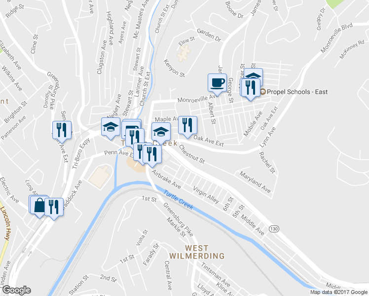 map of restaurants, bars, coffee shops, grocery stores, and more near 1006 Lynn Avenue in Turtle Creek