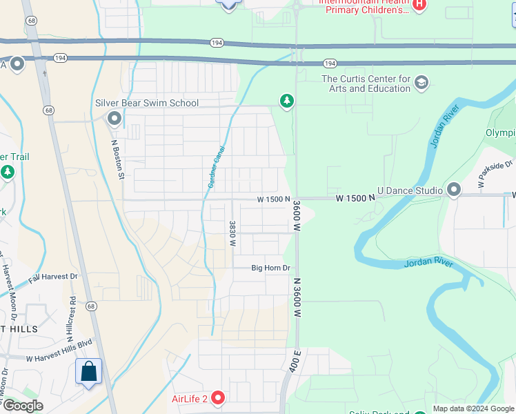 map of restaurants, bars, coffee shops, grocery stores, and more near 3727 West 1530 North in Lehi