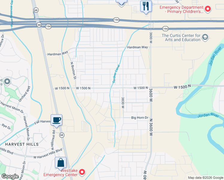 map of restaurants, bars, coffee shops, grocery stores, and more near 9320 North 10400 West in Lehi