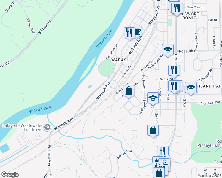 map of restaurants, bars, coffee shops, grocery stores, and more near 215 Manford Street in Lafayette