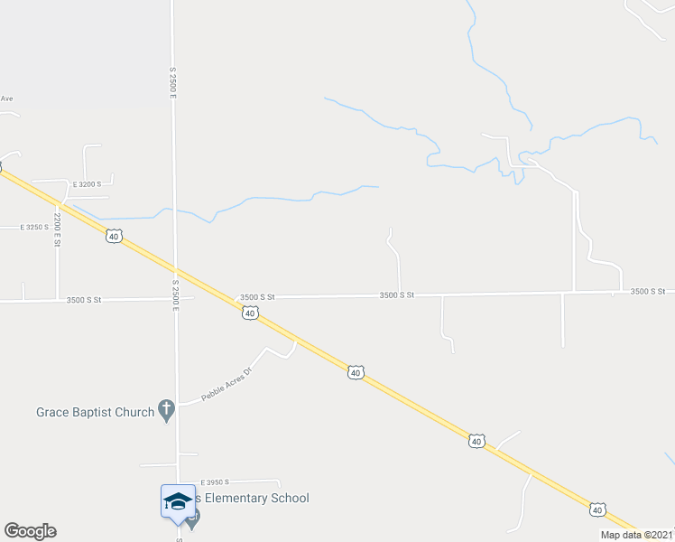 map of restaurants, bars, coffee shops, grocery stores, and more near 2899 3500 South Street in Vernal