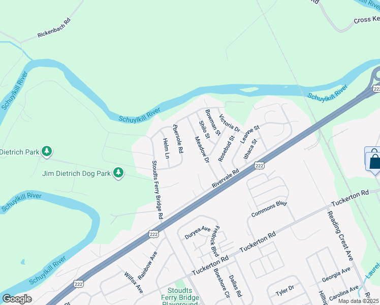 map of restaurants, bars, coffee shops, grocery stores, and more near 646 Ebersole Road in Reading