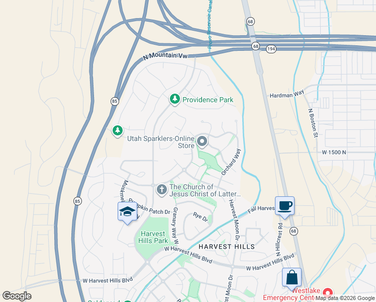 map of restaurants, bars, coffee shops, grocery stores, and more near 2417 North Nectar Way in Saratoga Springs