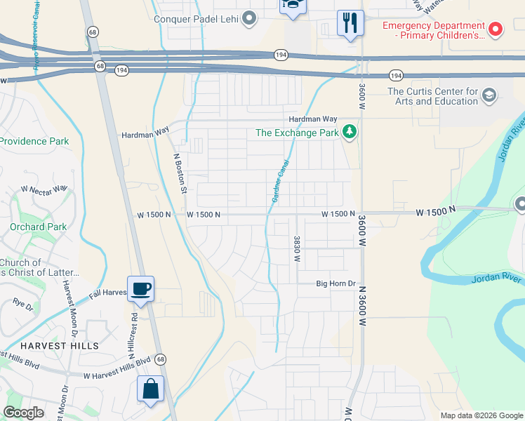 map of restaurants, bars, coffee shops, grocery stores, and more near 9320 North 10400 West in Lehi