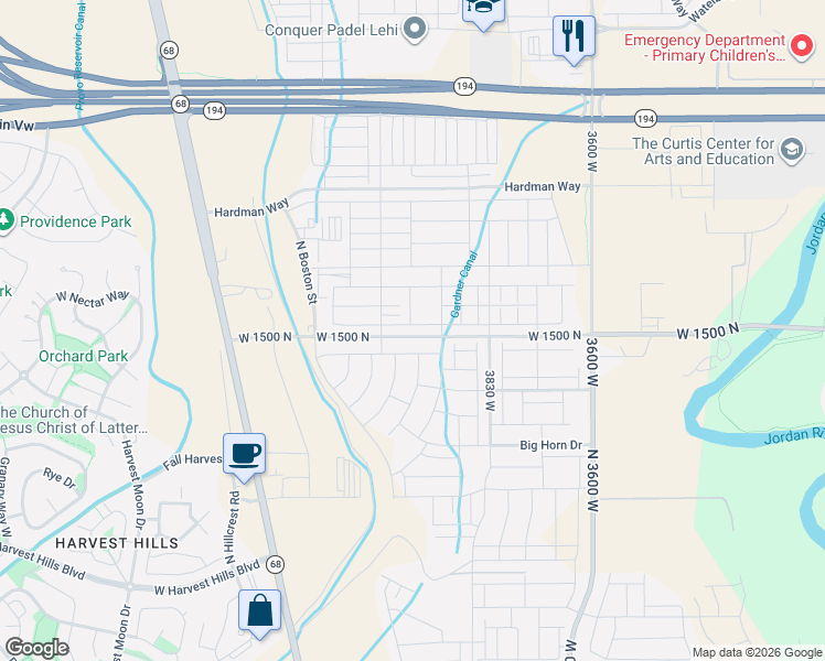 map of restaurants, bars, coffee shops, grocery stores, and more near 9320 North 10400 West in Lehi