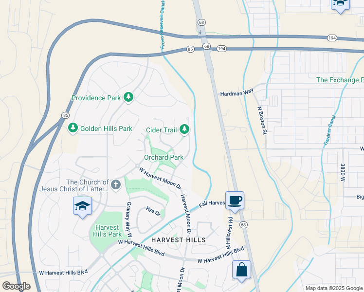 map of restaurants, bars, coffee shops, grocery stores, and more near 2422 North Cider Place in Saratoga Springs